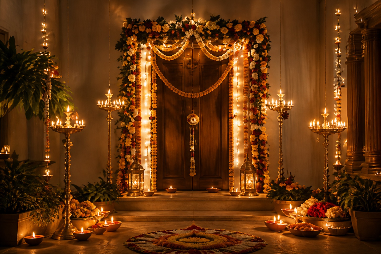 Traditional housewarming event setup in South Tamil Nadu Traditional housewarming event setup in South Tamil Nadu