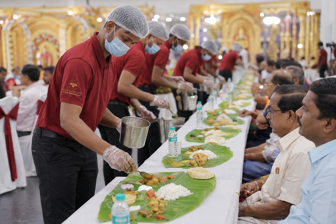 Ever Green catering — Serving Serving at an Ever Green catered event